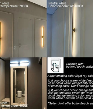 Moderne Lineaire LED Wandlamp – Minimalistische Up en Down Wandverlichting in Zwart of Goud voor Slaapkamer en Woonkamer