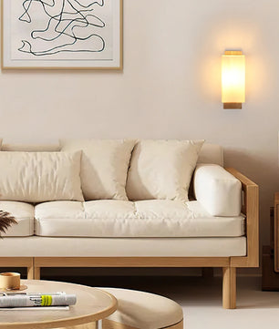 Moderne Houten Wandlamp – Minimalistisch Design met Glazen Kap – E27 Binnenverlichting