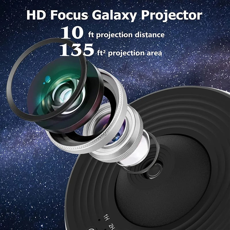 Galaxy Projector 12-in-1 – HD Sterrenhemel Nachtlamp met 360° Rotatie, Verwisselbare Filmschijven & Timer