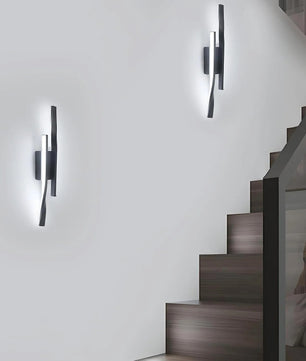 Moderne LED Wandlamp – 24W Lineair Design – Aluminium – Warm Wit 3000K – Zwart – Voor Woonkamer en Hal