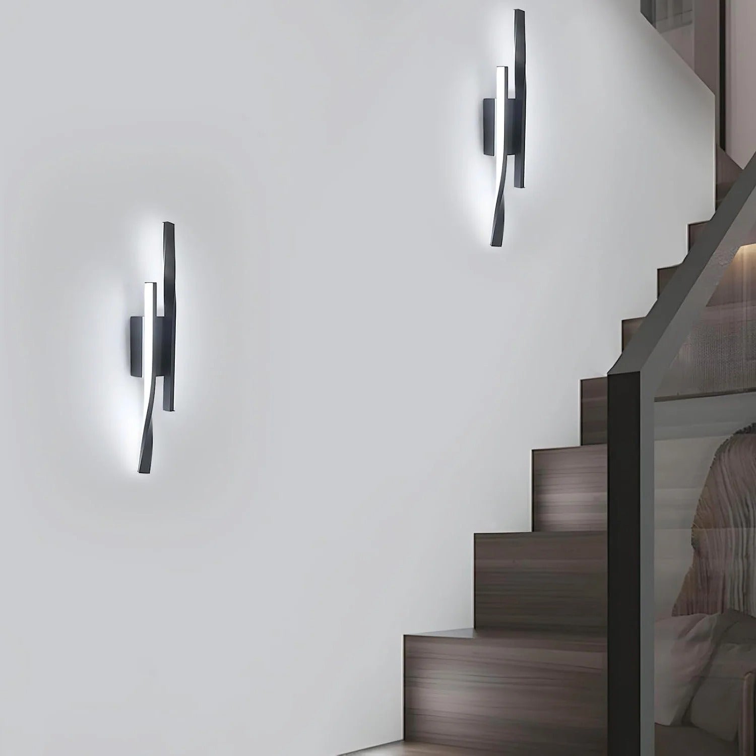 Moderne LED Wandlamp – 24W Lineair Design – Aluminium – Warm Wit 3000K – Zwart – Voor Woonkamer en Hal