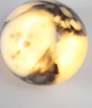 Luxe Marmeren Wandlamp – Natuurlijk Zwart Marmer – Ronde Design Wandverlichting met LED voor Slaapkamer en Woonkamer
