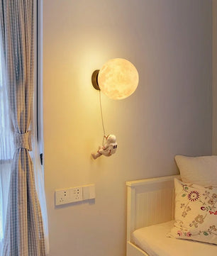 Astronaut Wandlamp – Creatieve Maan LED Verlichting voor Kinderkamer en Slaapkamer