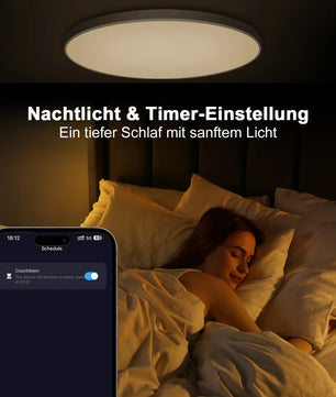 Slimme LED Plafondlamp Ø30 cm – 24W RGB met App en Afstandsbediening – Dimbaar 2700K–6500K voor Woonkamer en Slaapkamer