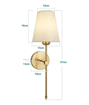 Industriële Wandlamp met Stoffen Kap – Metaal Retro Design met E27 LED – Sfeervolle Wandverlichting voor Slaapkamer, Woonkamer en Horeca