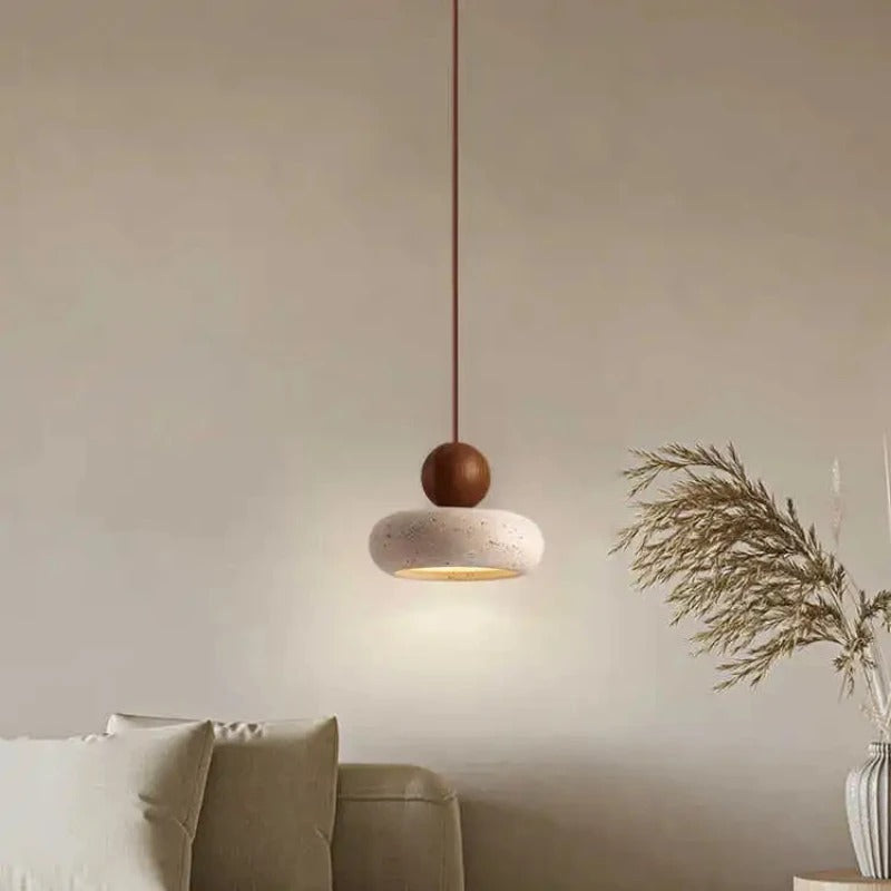 Vintage Hanglamp met Gele Agaatsteen – Unieke Sfeerverlichting voor Slaapkamer, Eetkamer & Restaurant