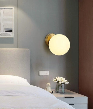 Moderne Wandlamp – E27 Bolvormige Wandverlichting met Glazen Kap 15 cm voor Slaapkamer, Woonkamer en Hal