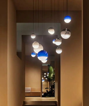 Nordic Kleurrijke Glazen Bol Hanglamp – Moderne LED Plafondlamp voor Eetkamer, Slaapkamer & Café