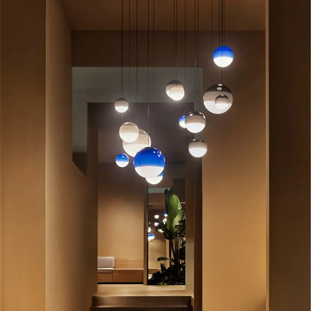 Nordic Kleurrijke Glazen Bol Hanglamp – Moderne LED Plafondlamp voor Eetkamer, Slaapkamer & Café