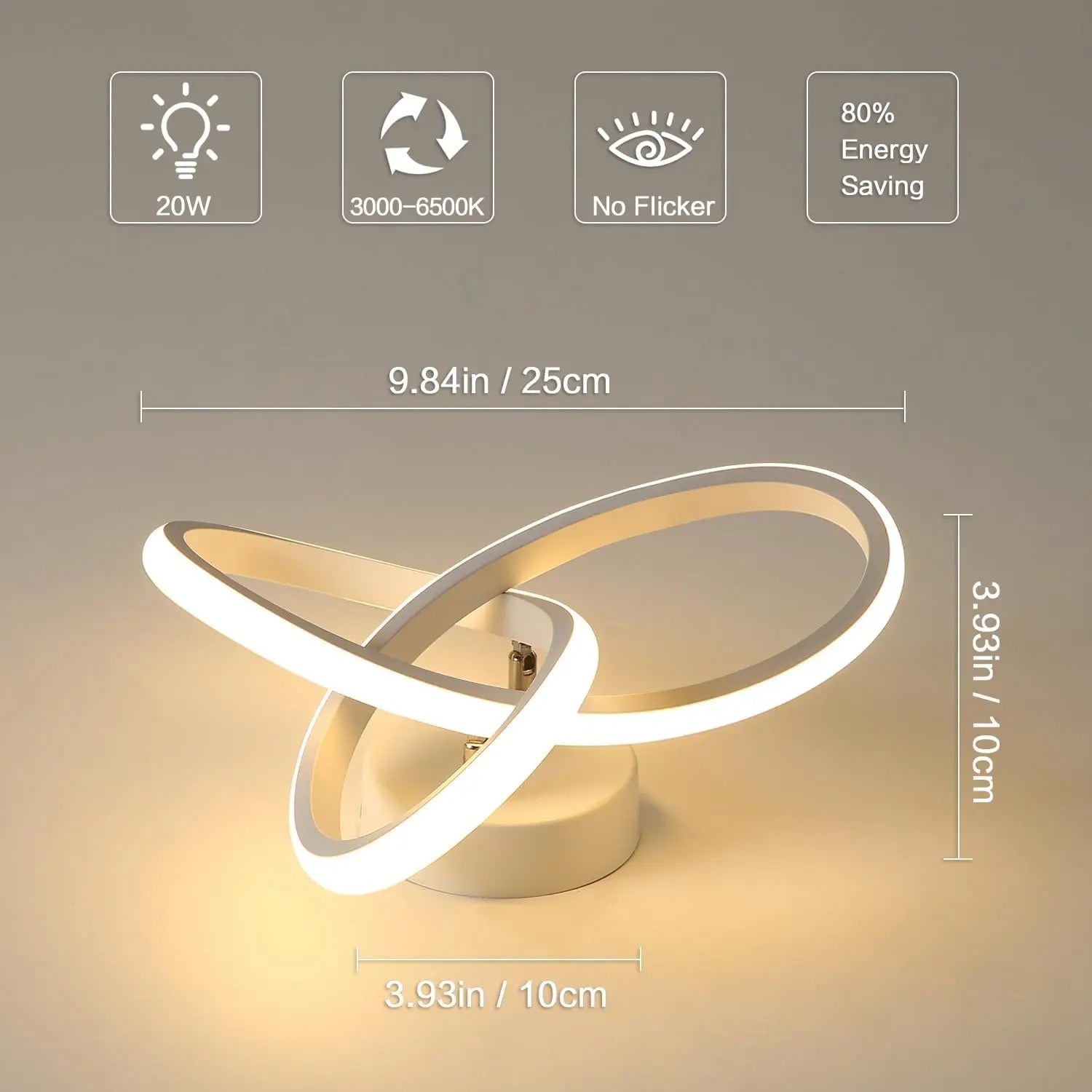 Moderne LED Plafondlamp – 20W Wit met 3 Lichtstanden – Compact Bloemdesign Ø25 cm voor Gang, Keuken en Slaapkamer