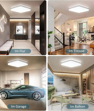 Smart LED RGB Plafondlamp – 24W Dimbaar 2700K–6500K – WiFi en Alexa Compatibel – Vierkant 28×28 cm voor Woonkamer, Slaapkamer en Kantoor