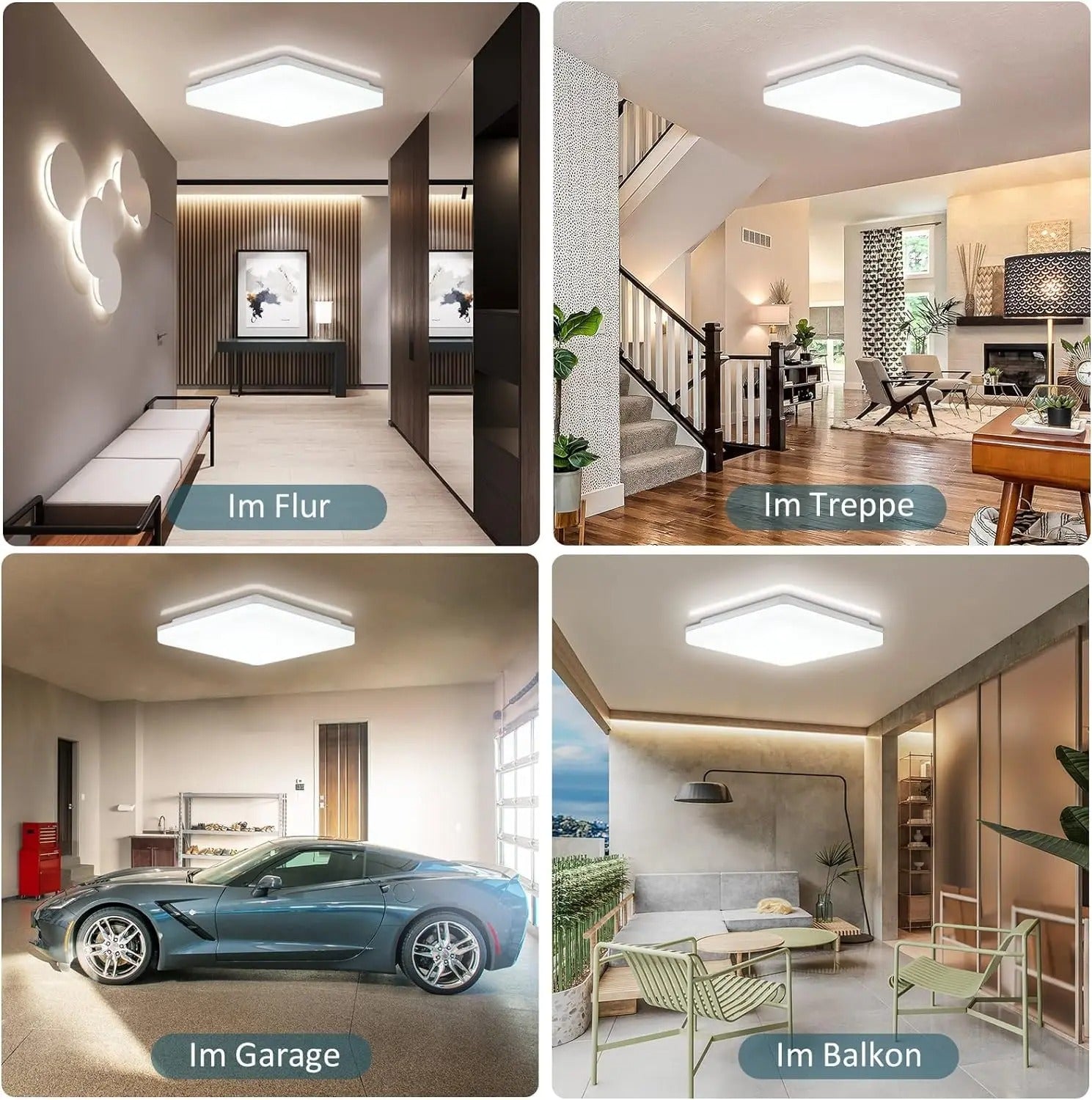 Smart LED RGB Plafondlamp – 24W Dimbaar 2700K–6500K – WiFi en Alexa Compatibel – Vierkant 28×28 cm voor Woonkamer, Slaapkamer en Kantoor