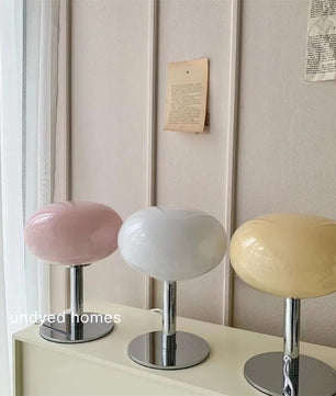 Lollipop Tafellamp – Retro Crème Glazen Tafellamp met Touch Bediening – Dimbaar en Oplaadbaar Omgevingslicht