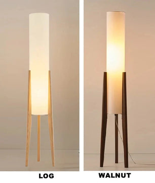 Japanse Wabi-sabi Vloerlamp van Massief Hout – Retro Staande Lamp met Stoffen Kap – Sfeervolle Hoeklamp voor Woonkamer en Slaapkamer
