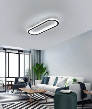 Ultradunne LED Plafondlamp 33W – Zwart Wit Design 41 cm – Koel Wit 6500K – 3712 Lumen – Slechts 4,8 cm Hoog