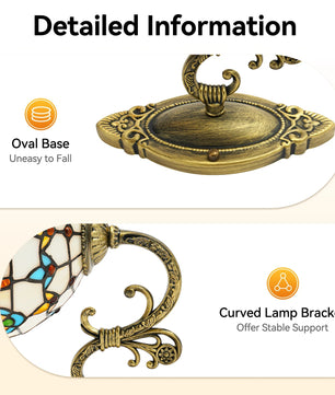 Tiffany Stijl Wandlamp – Glas-in-Lood Wandverlichting – Vintage Klassiek Design – E27 – Voor Woonkamer, Slaapkamer en Hal