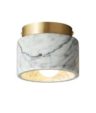 Ronde Marmeren LED Plafondlamp – Nordic Steen en Metaal – Opbouw Plafondverlichting met E27 voor Hal, Woonkamer en Slaapkamer