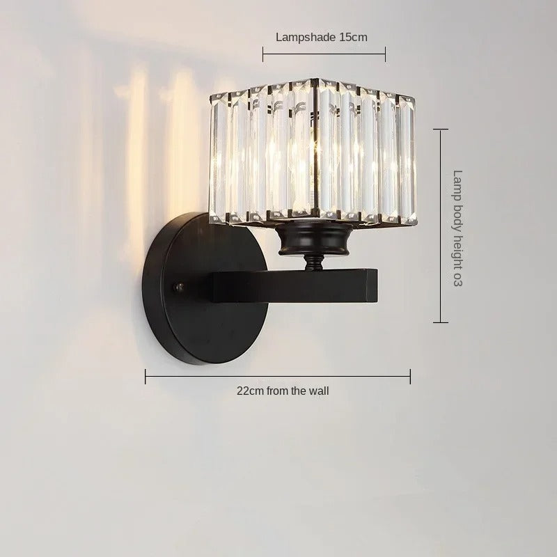 Moderne Kristallen Wandlamp – Luxe LED Wandverlichting met Minimalistisch Design voor Slaapkamer en Woonkamer