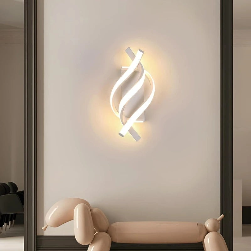 Gebogen LED Wandlamp – Spiraal Design van Aluminium & Siliconen, Modern en Sfeervol