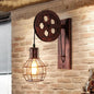 Vintage Industriële Wandlamp – Retro Katrol Wandverlichting van Metaal – LED Wandlamp voor Woonkamer en Slaapkamer