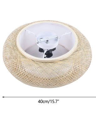 Rotan Hanglamp – Handgeweven Bamboe Plafondlamp Ø40 of Ø50 cm – Moderne Minimalistische Sfeerverlichting voor Woonkamer en Eetkamer