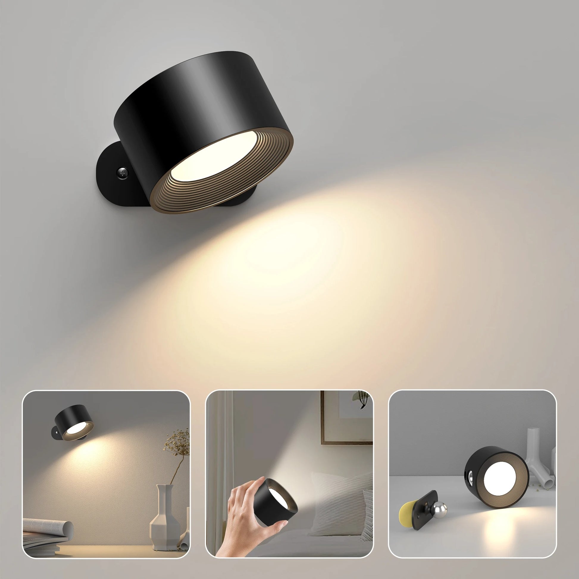 Magnetische LED Wandlamp – Draadloze Oplaadbare Wandverlichting met USB en 3 Lichtkleuren