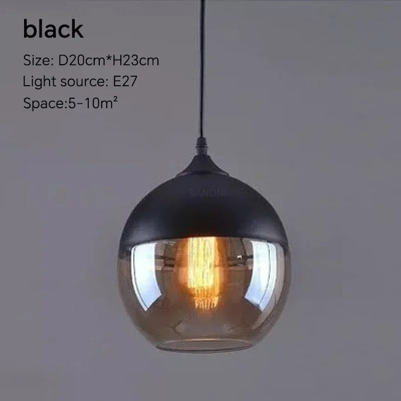 Nordic LED Hanglamp – Moderne Glas & Houten Plafondlamp voor Woonkamer, Slaapkamer & Eetkamer