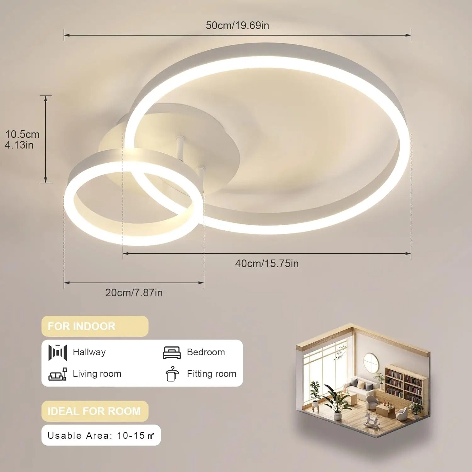 Moderne Ronde LED Plafondlamp – 42W LED Verlichting van Acryl en Aluminium voor Woonkamer, Keuken en Slaapkamer