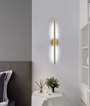 Moderne LED Wandlamp – Goudkleurige Aluminium Striplamp 8W – Minimalistische Wandverlichting voor Slaapkamer, Keuken & Woonkamer