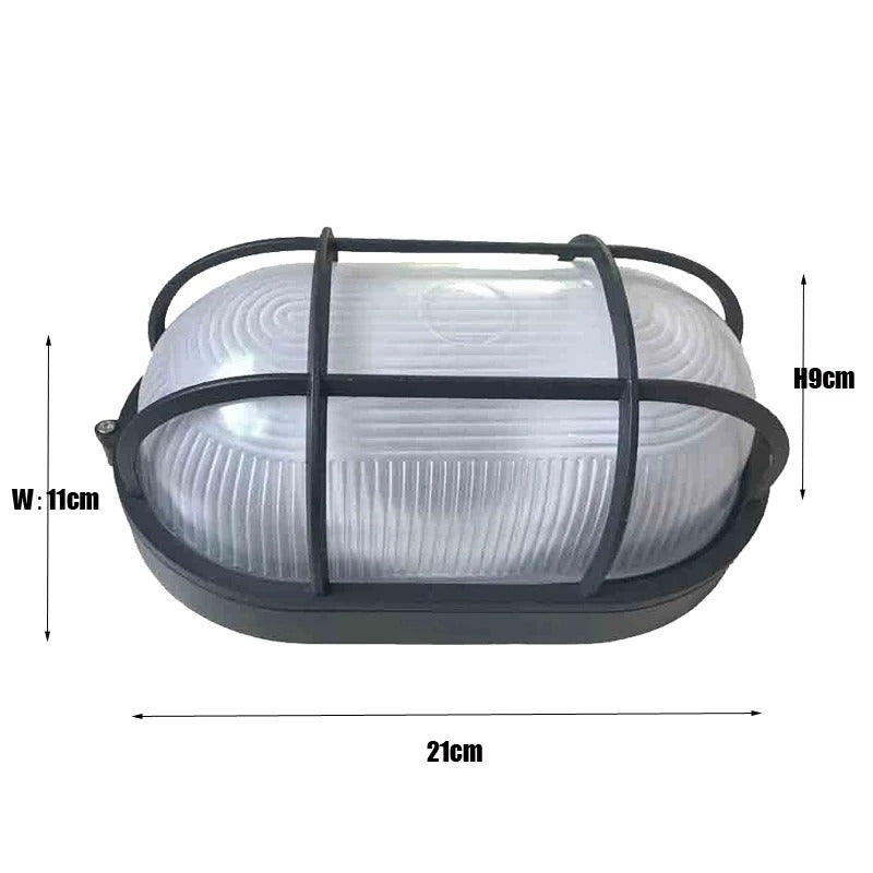 Retro Waterdichte Wandlamp IP65 – Industriële Buitenverlichting van Aluminium en Glas met E27 Fitting