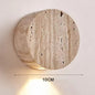 Wabi-Sabi Travertijn LED Wandlamp – Natuursteen Sfeerverlichting voor Slaapkamer en Gang