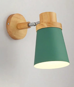 Moderne LED Wandlamp – IJzer en Hout met E27 Fitting – Macaron Design voor Woonkamer en Slaapkamer