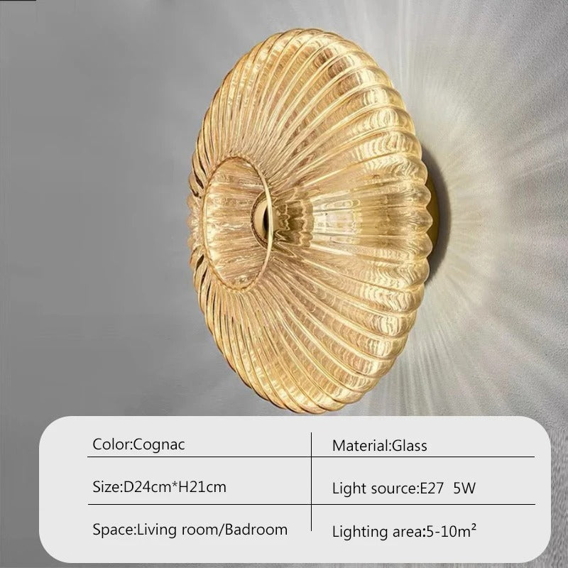 Glazen Wandlamp – Moderne LED Wandkandelaar van Glas – Sfeerverlichting voor Woonkamer, Slaapkamer en Hal