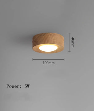 LED Plafondlamp van Hout – Moderne Opbouwlamp met Walnoot en Es Accenten – Minimalistische LED Binnenverlichting voor Woonkamer en Gang