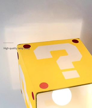 Gele Vraagteken Plafondlamp – Creatieve Kinderkamerlamp van Stof en Smeedijzer – E27 – 3 Lichtkleuren, Optioneel met Afstandsbediening