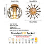 Gouden Plafondlamp – Metalen Semi-Inbouw Mand Kooi Lamp met E27 Fitting voor Hal en Woonkamer