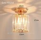 Moderne Gouden Plafondlamp – 3-Lichts Semi-Inbouw met Kristalglas voor Keuken en Woonkamer