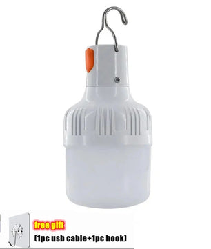 Draagbare LED Campinglamp 60W – USB Oplaadbare Hanglamp met Haak, 3 Lichtstanden voor Camping, Tent, Tuin en Noodverlichting