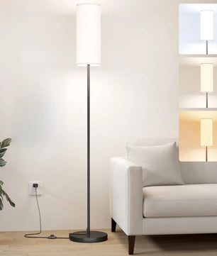 Moderne Vloerlamp met Lampenkap – Hoge Staande Lamp met Dimbare 9W LED en Voetschakelaar – Minimalistische Verlichting voor Woonkamer en Slaapkamer