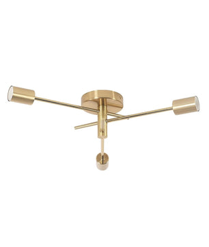 Gouden Plafondlamp met 3 E27 Fittingen – Retro Industriële Plafondverlichting van Smeedijzer voor Woonkamer, Slaapkamer en Gang