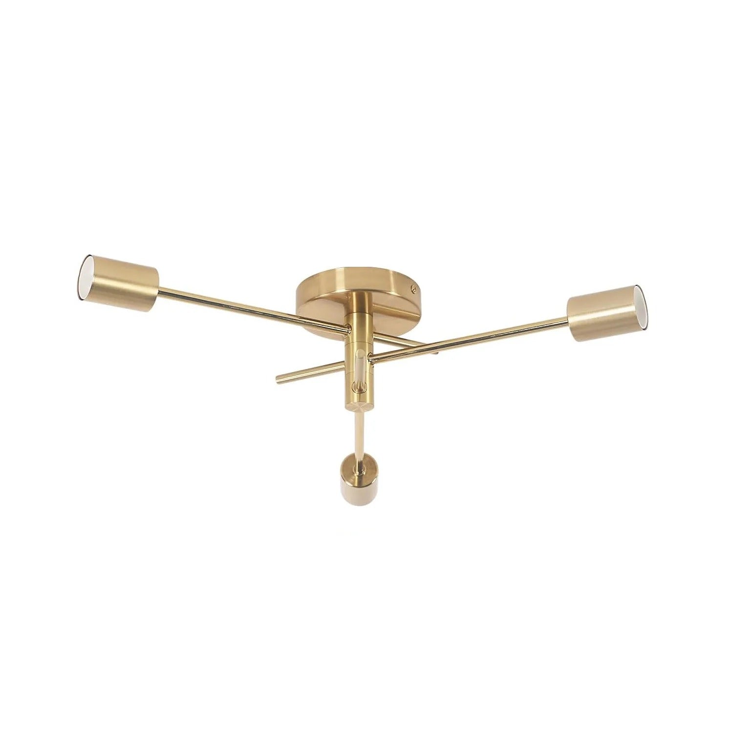 Gouden Plafondlamp met 3 E27 Fittingen – Retro Industriële Plafondverlichting van Smeedijzer voor Woonkamer, Slaapkamer en Gang