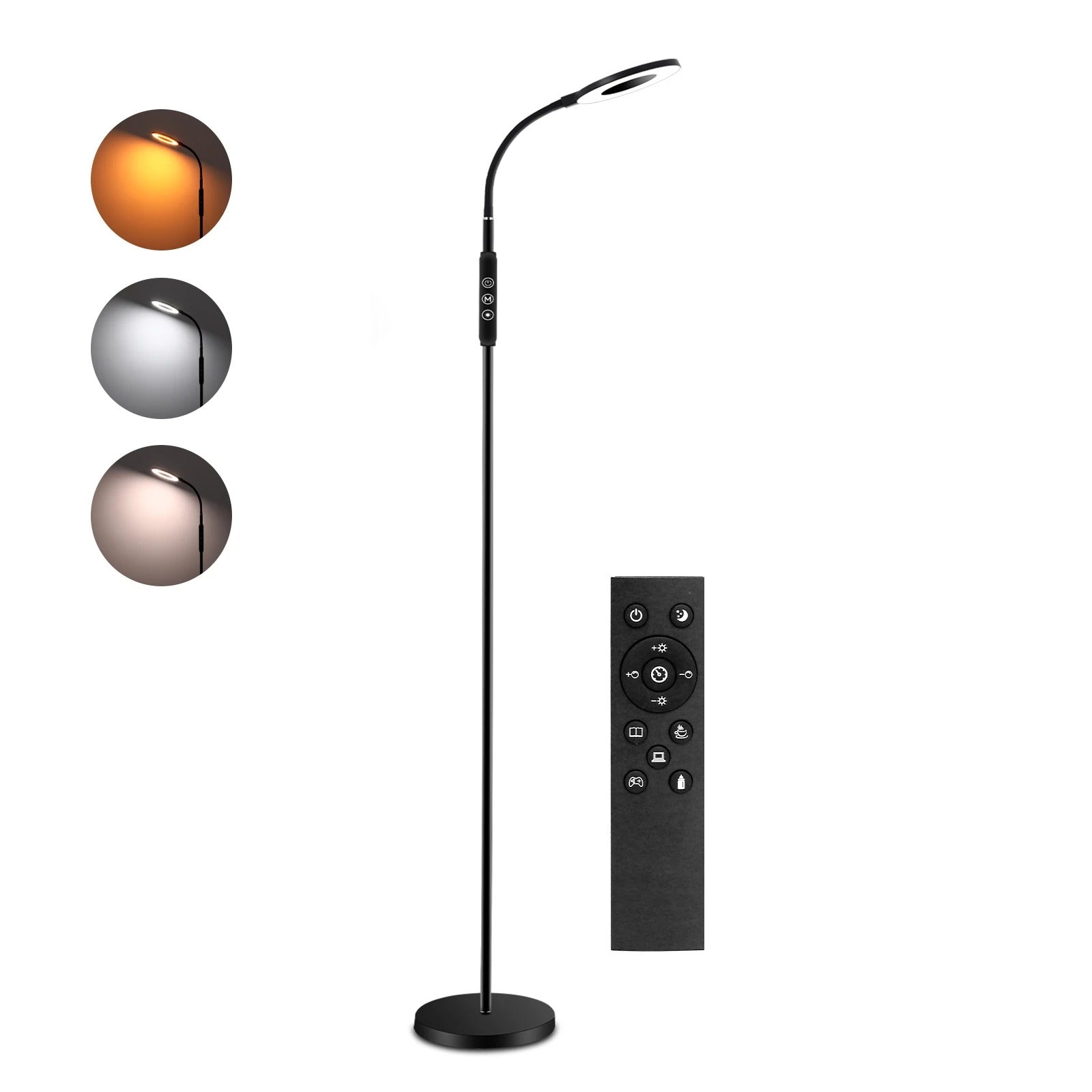 Multifunctionele Dimbare LED Vloerlamp – 360° Verstelbaar – 1800K-6000K – Nachtlamp, Timer & Geheugenfunctie
