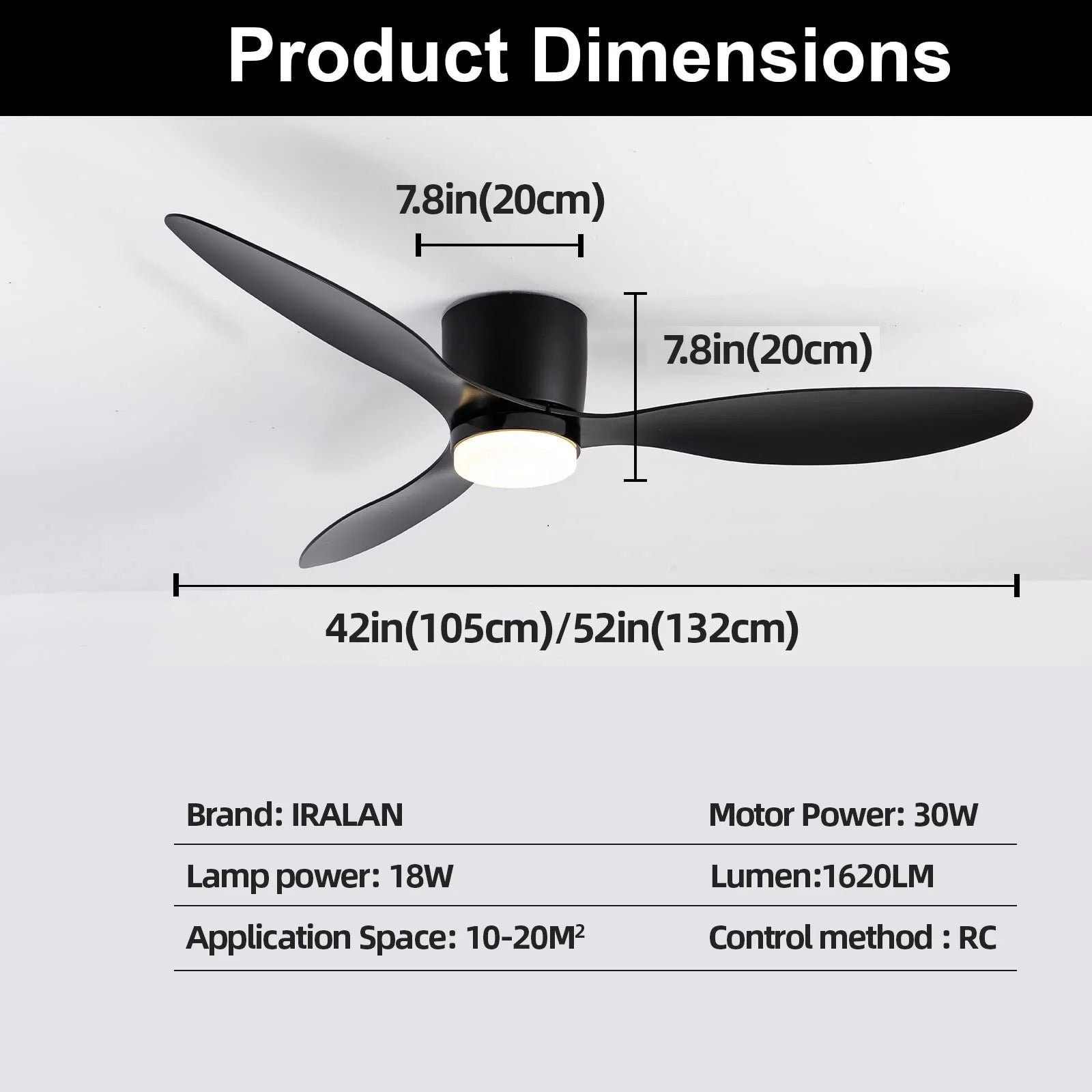 Minimalistische Plafondventilator met LED – Scandinavisch Modern Design met Afstandsbediening, 6 Snelheden en Stille DC-Motor voor Woonkamer en Slaapkamer