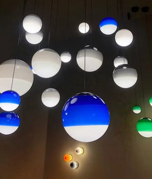 Nordic Kleurrijke Glazen Bol Hanglamp – Moderne LED Plafondlamp voor Eetkamer, Slaapkamer & Café