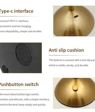 Kristallen LED Tafellamp – Oplaadbare Dimbare Nachtlamp en Boeklicht voor Sfeerverlichting en Decor