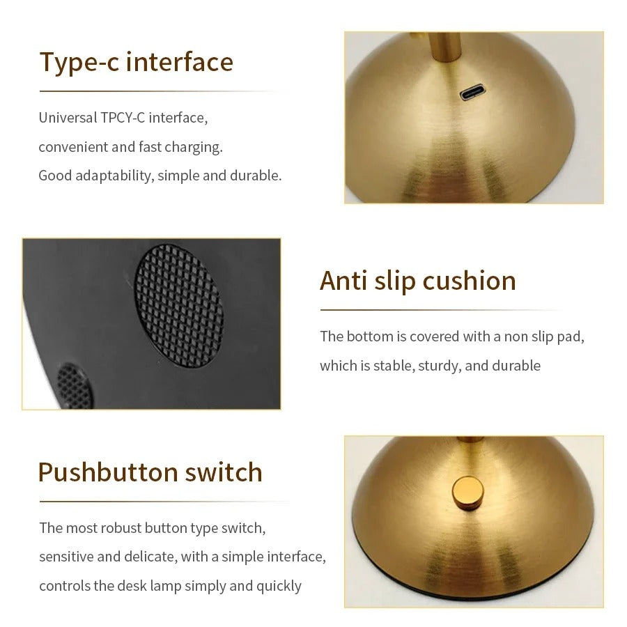 Kristallen LED Tafellamp – Oplaadbare Dimbare Nachtlamp en Boeklicht voor Sfeerverlichting en Decor