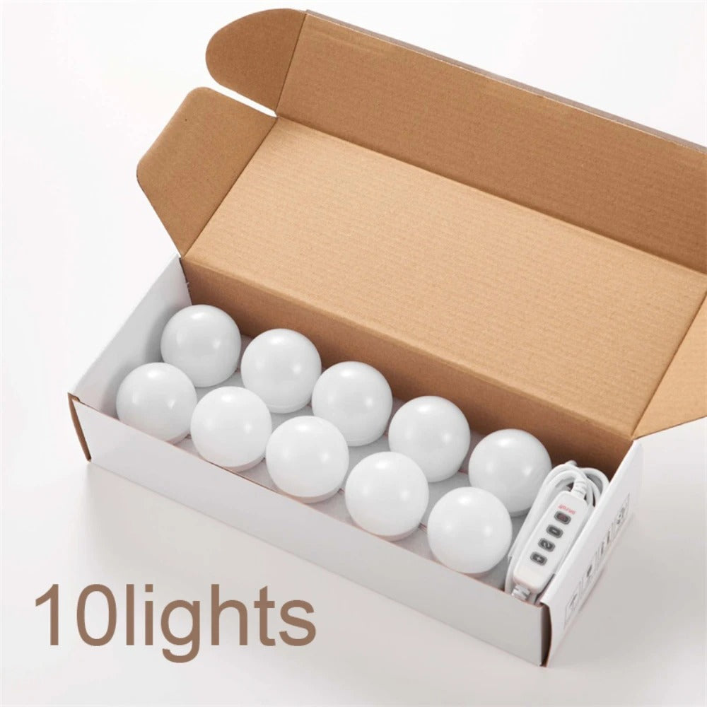 Hollywood LED Make-up Spiegelverlichting – 3 Kleurstanden, USB Aangedreven & Traploos Dimbaar – Professionele Vanity Verlichting voor Spiegel en Make-uptafel