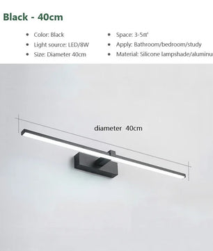 Moderne LED Wandlamp Badkamer van Aluminium – 3 Kleurstanden, Strakke Spiegel- en Make-up Verlichting voor Wandmontage