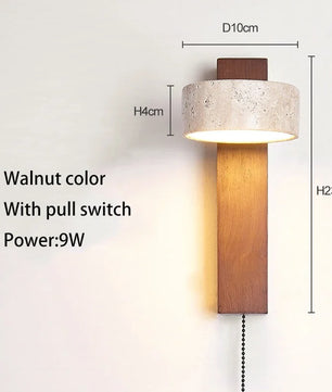 Crèmekleurige Wandlamp voor Nachtkastje – LED Wandlamp met Trekschakelaar en Draaibaar Design