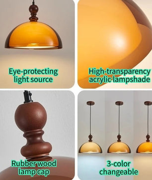 Bauhaus Scandinavische Hanglamp – Acryl & Hout Plafondlamp voor Eetkamer, Woonkamer & Keuken